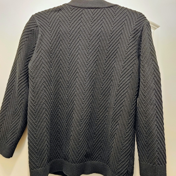 Talbots Black Chevron Open Front Cardigan - Picture 5 of 5